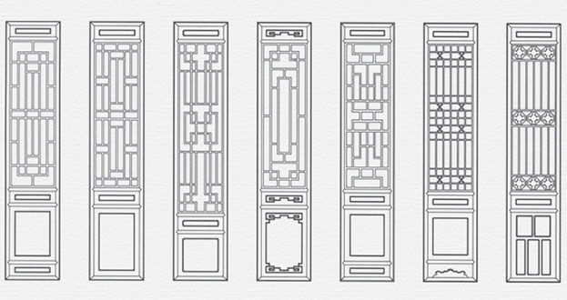 玉泉常用中式仿古花窗图案隔断设计图